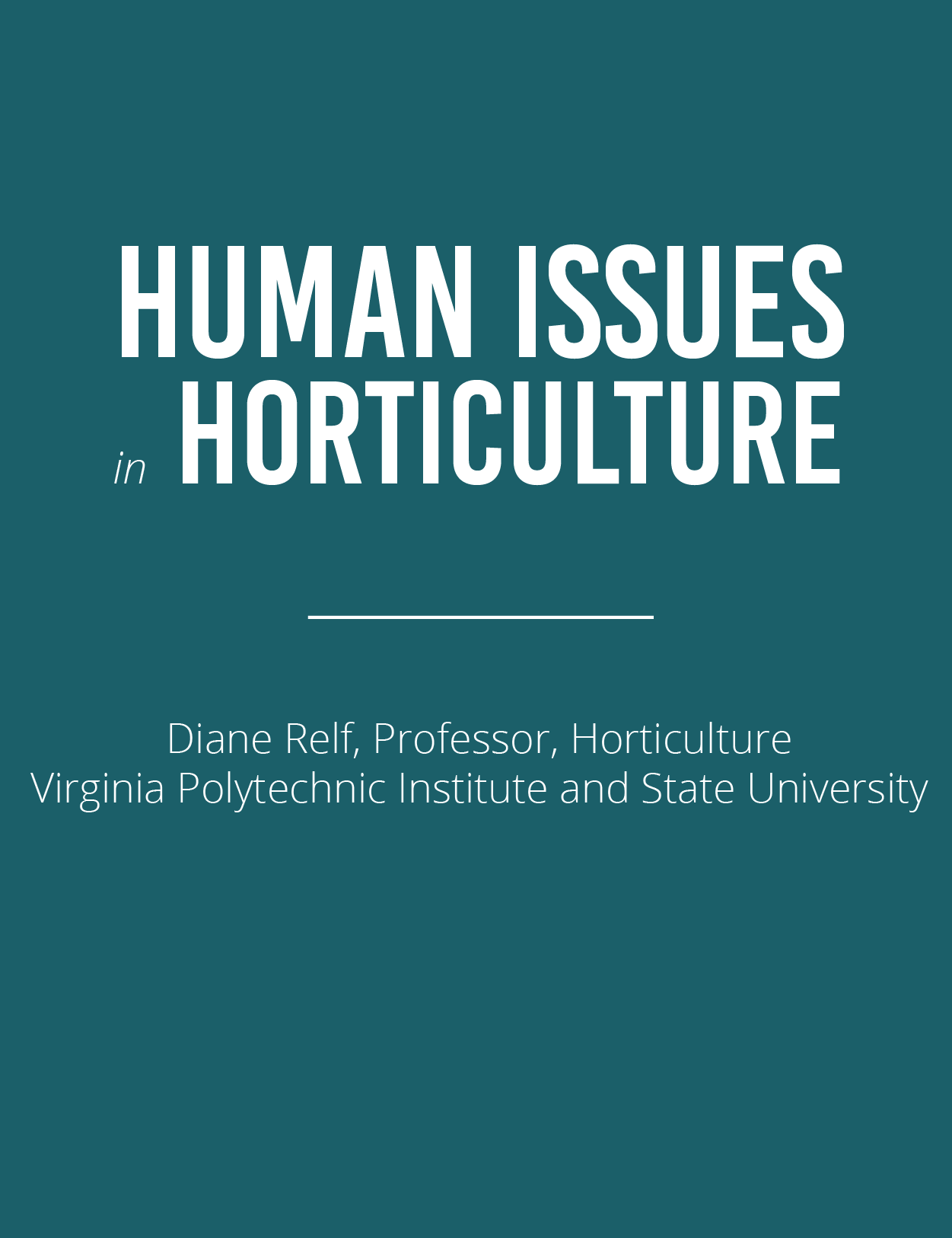 human issues in horticulture