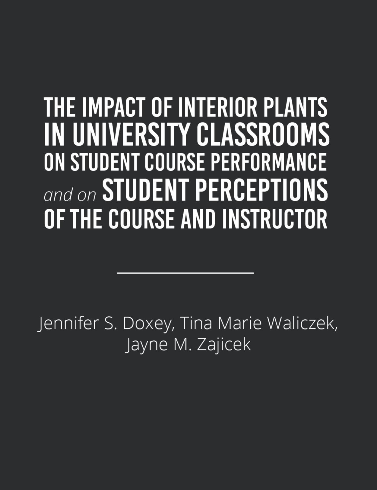 interior plants and student course performance
